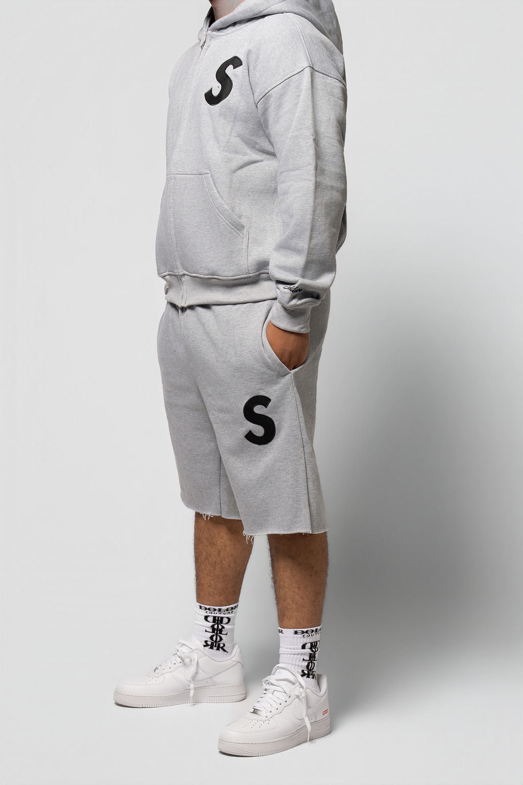 Grey & Black Short Set