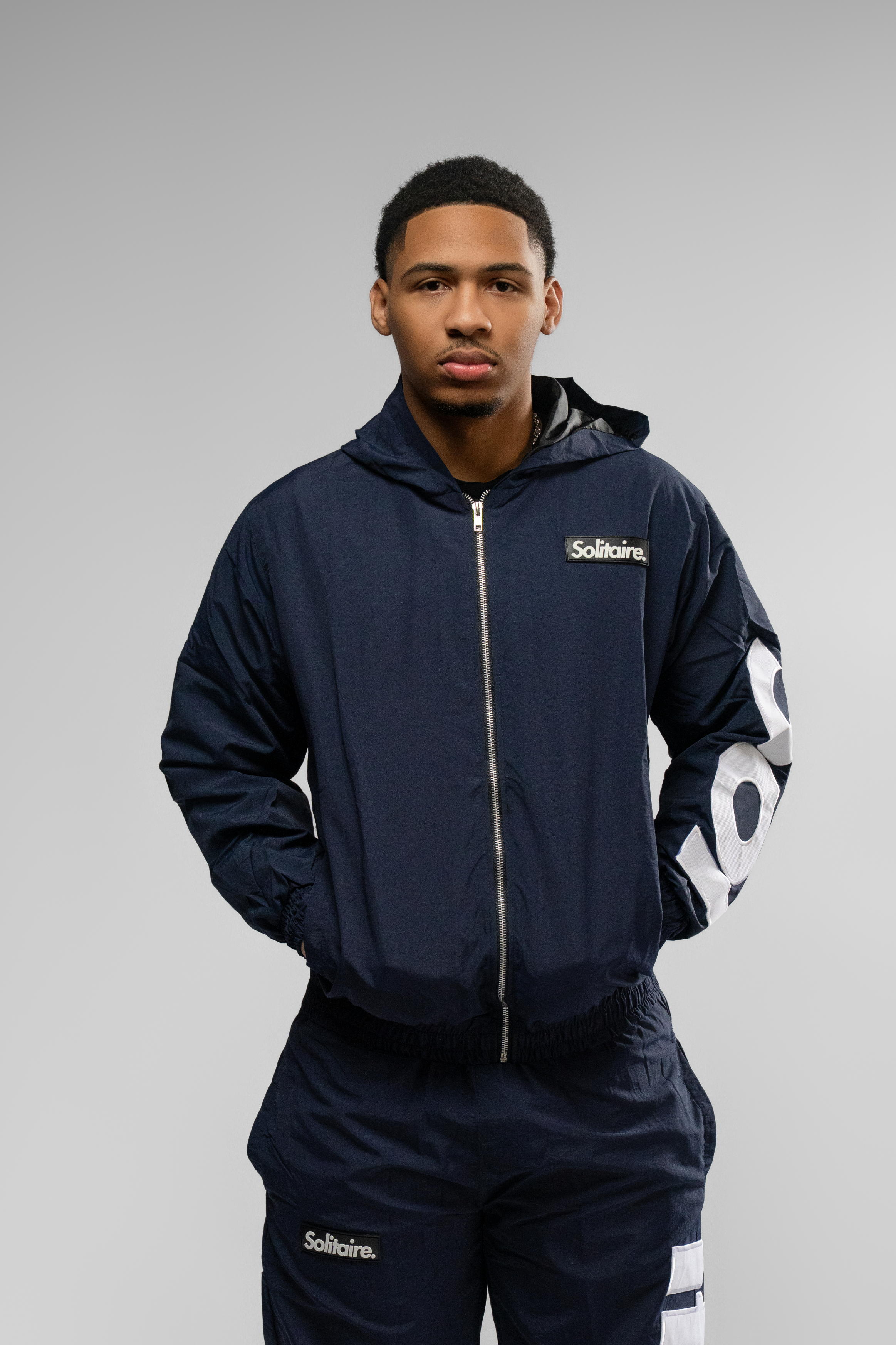 Navy Blue & White Nylon Set