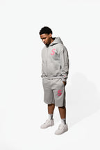 GREY & PINK SHORT SET