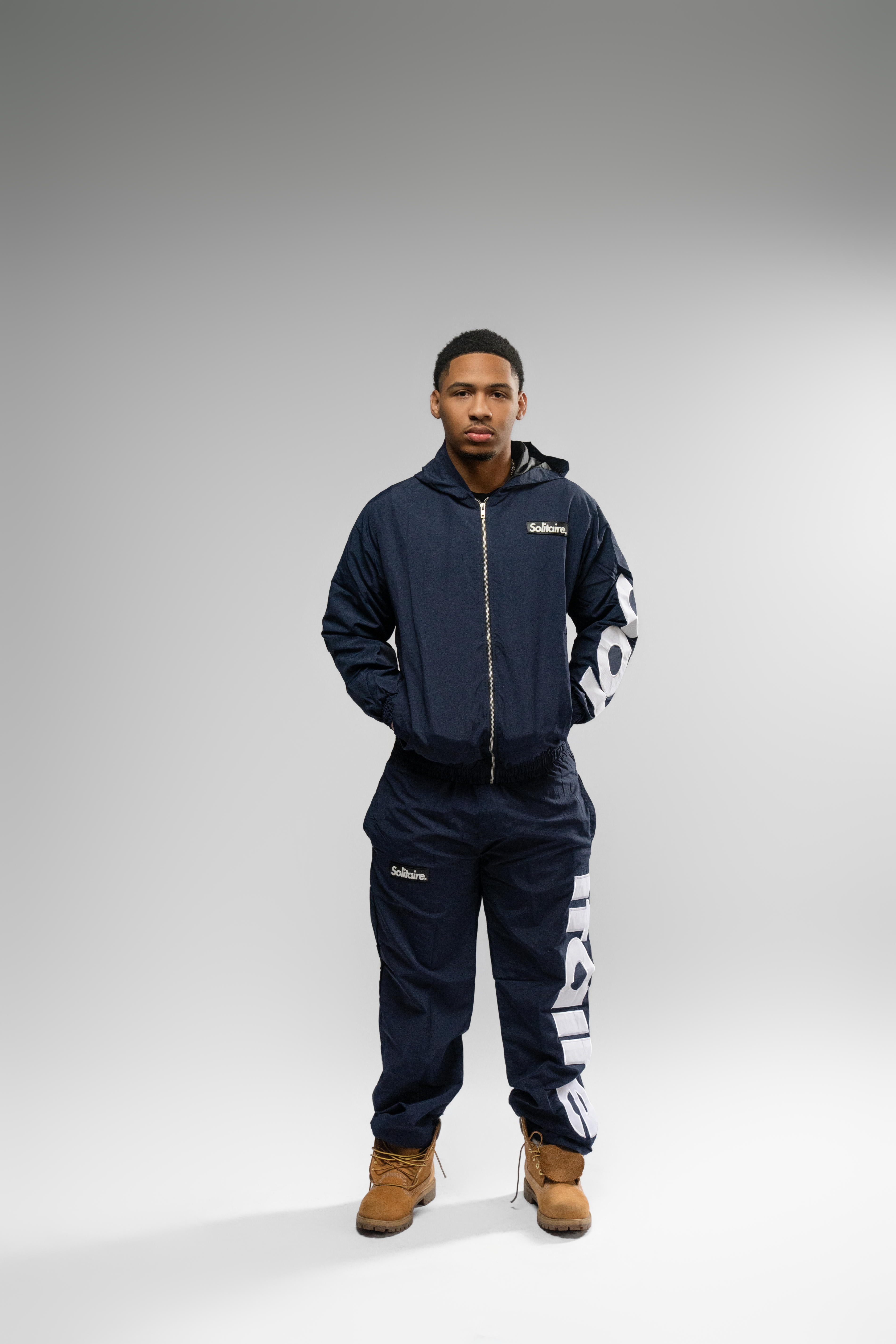 Navy Blue & White Nylon Set