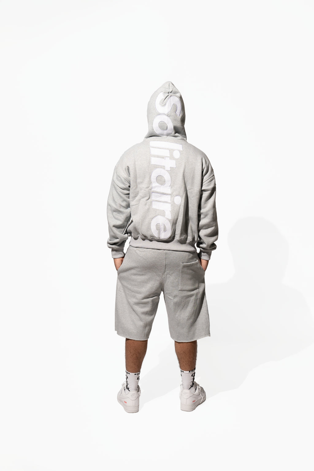 GREY & WHITE SHORT SET