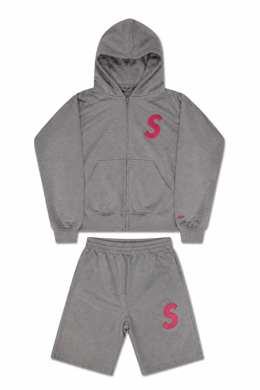 GREY & PINK SHORT SET