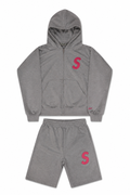 GREY & PINK SHORT SET