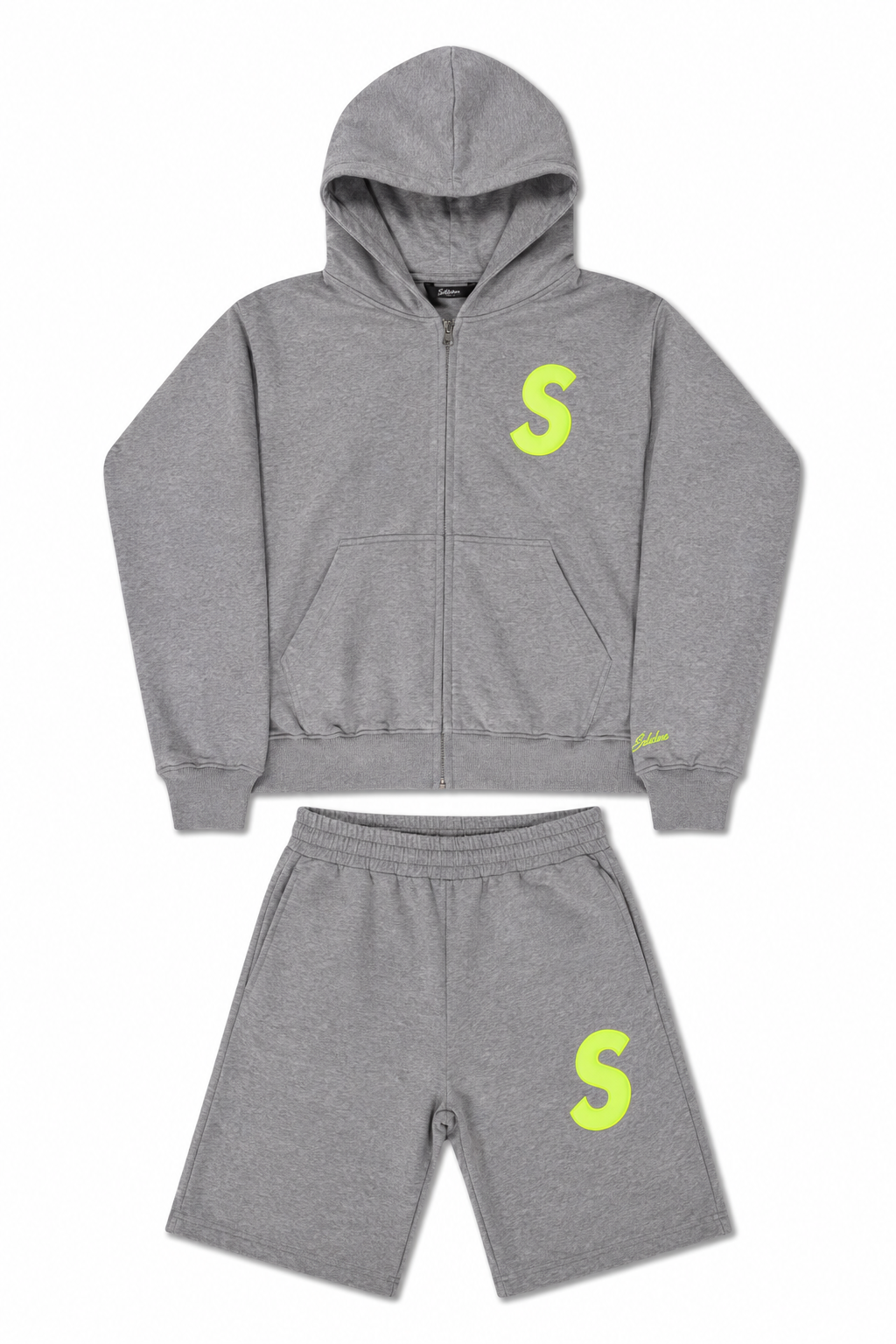 GREY & NEON SHORT SET