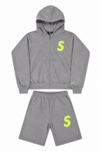 GREY & NEON SHORT SET